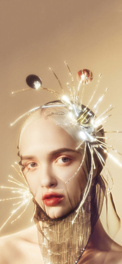 人像壁纸 [2436×1125]欧美 模特 写真 妆容 造型 苹果手机美女壁纸图片