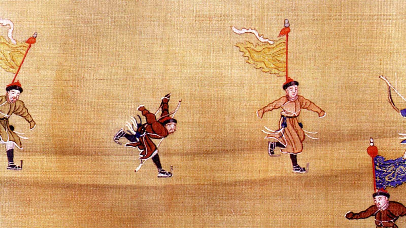 必应壁纸 2016年12月21日 【今日冬至】中国古人滑冰图