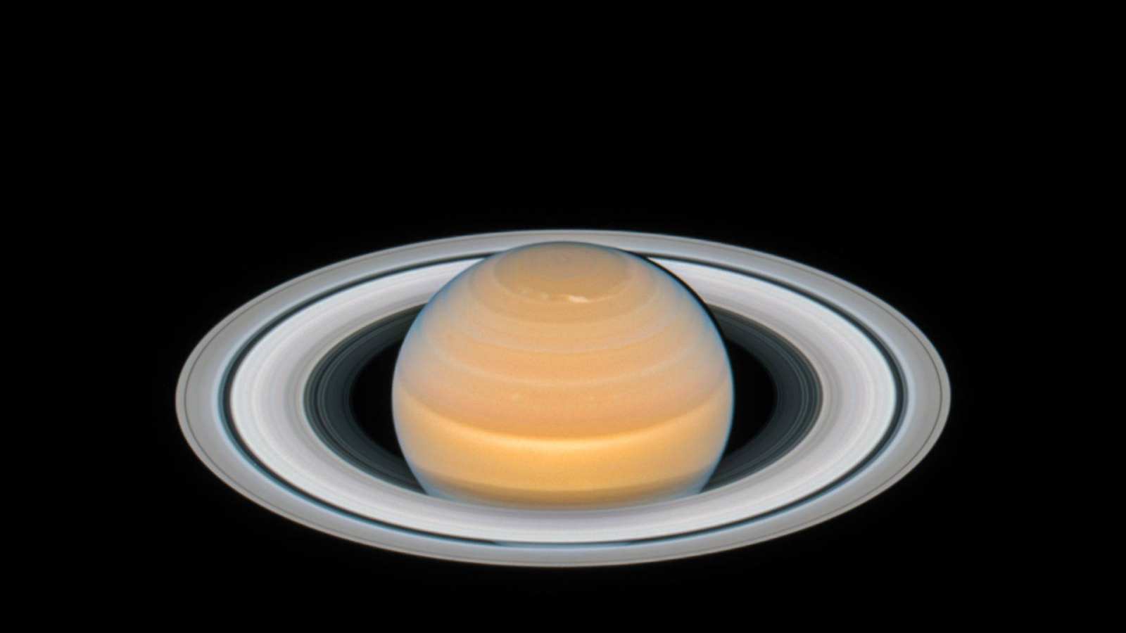 必应壁纸 2018年10月10日 哈勃望远镜下的土星