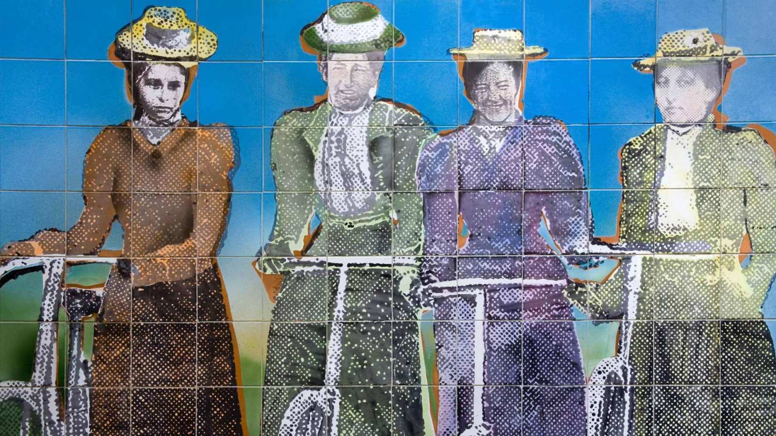 必应壁纸 2017年3月8日 奥克兰艺术画廊的妇女参政瓷砖壁画，新西兰北岛