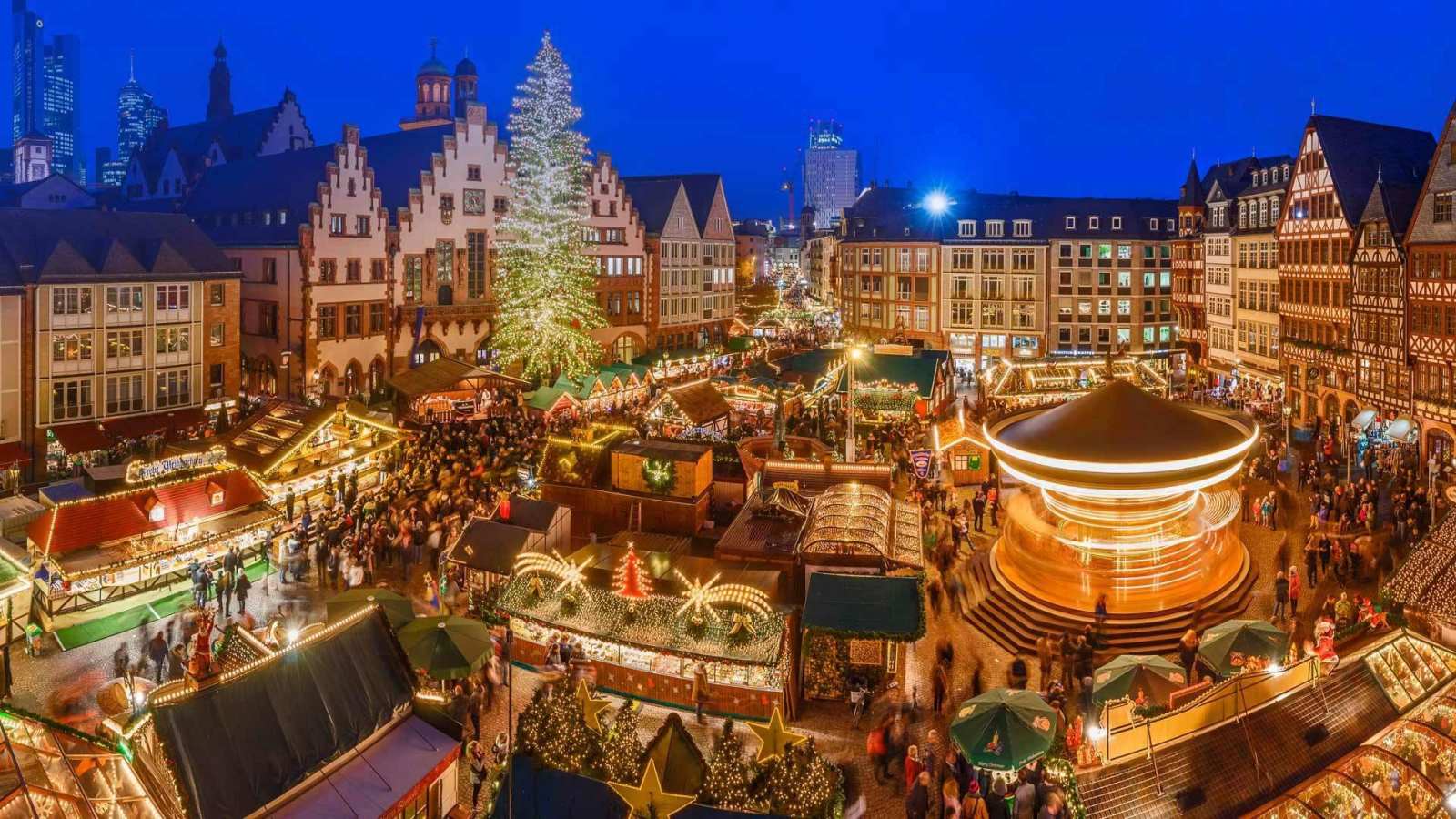必应壁纸 2018年11月29日 法兰克福圣诞集市，德国