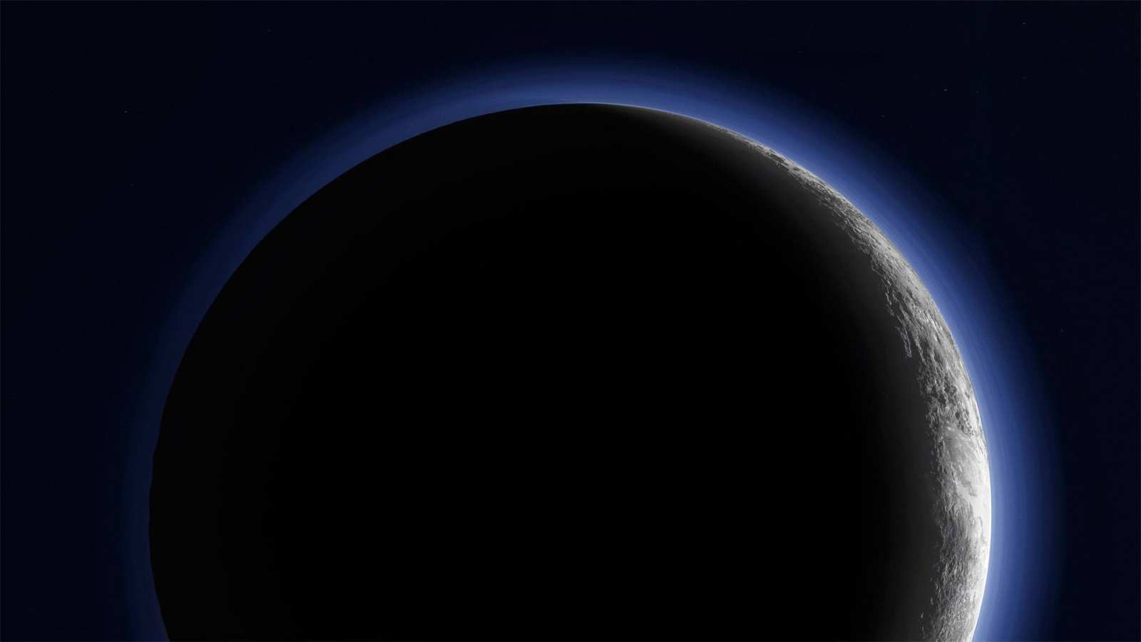 必应壁纸 2020年2月18日 美国宇航局新视野星际探测器拍摄的冥王星新月