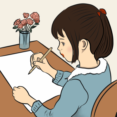 手绘插画头像