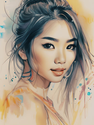 手绘插画头像
