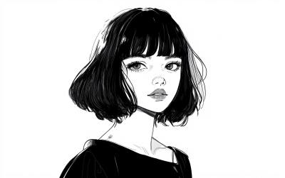 手绘插画头像