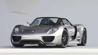 文案背景壁纸 银色保时捷918 Spyder 3/11